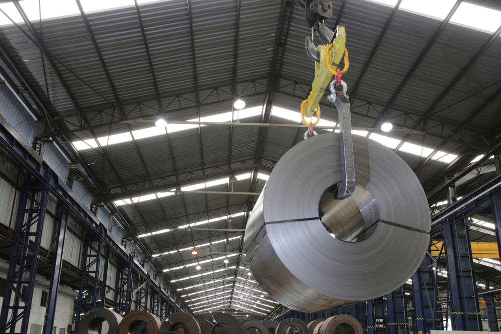 Cold,rolled,steel,coil,at,storage,area,in,steel,industry